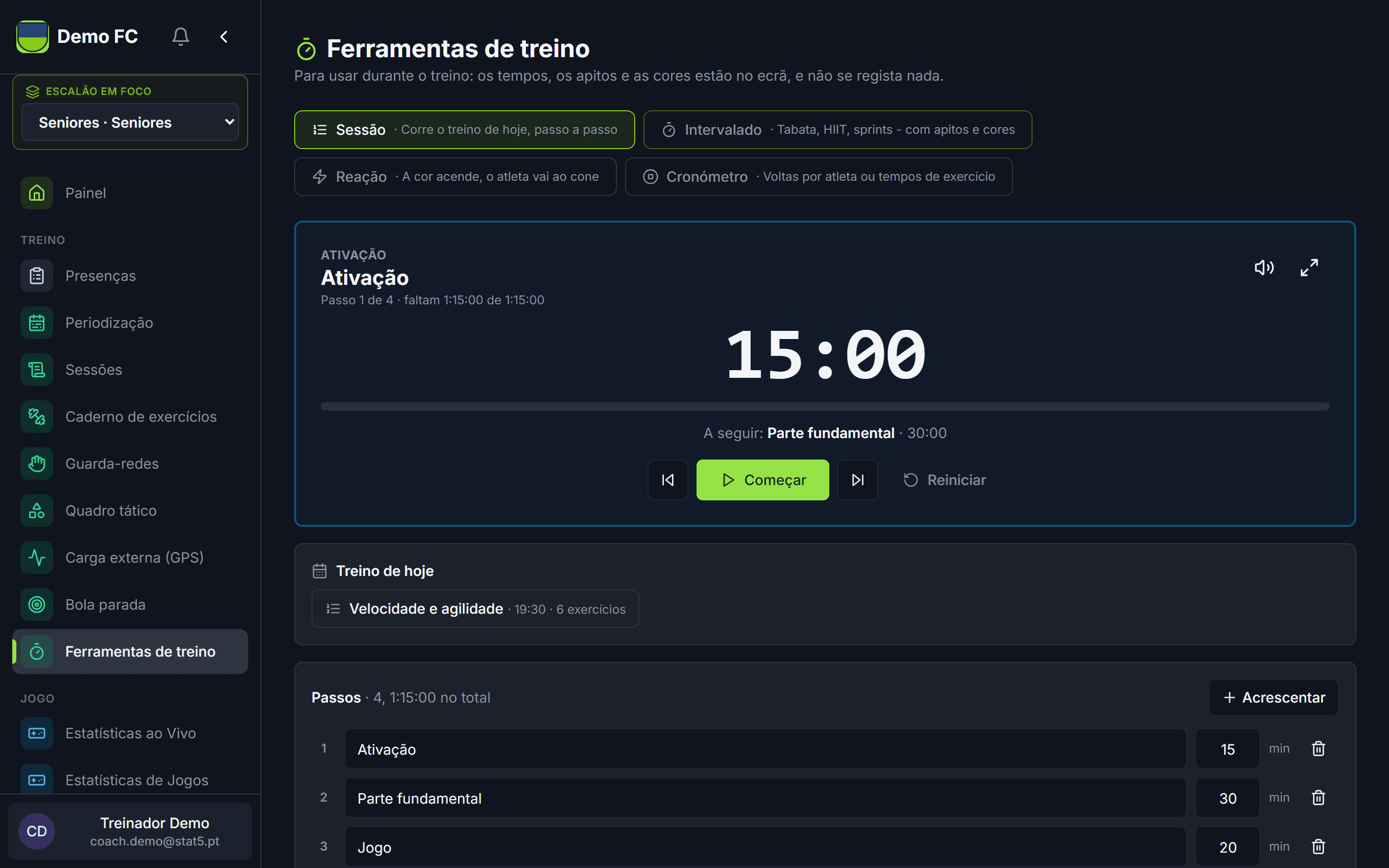 Ferramentas de treino